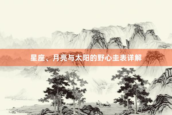 星座、月亮与太阳的野心圭表详解